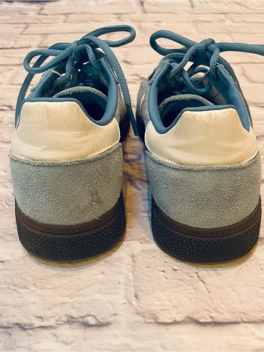 adidas spezials Blue Suede shoes Sneakers with White Stripes dark gum soles 7/9 - Picture 6 of 9